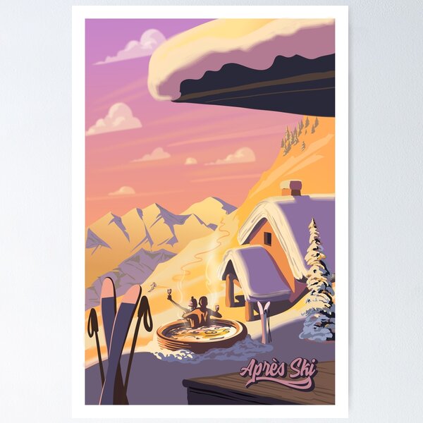 Item preview, Apres Ski Retro Winter Poster Art designed and sold by SFDesignstudio.