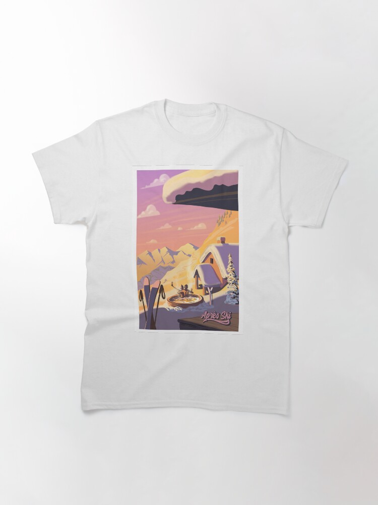 Thumbnail 2 of 7, Classic T-Shirt, Apres Ski Retro Winter Poster Art designed and sold by SFDesignstudio.