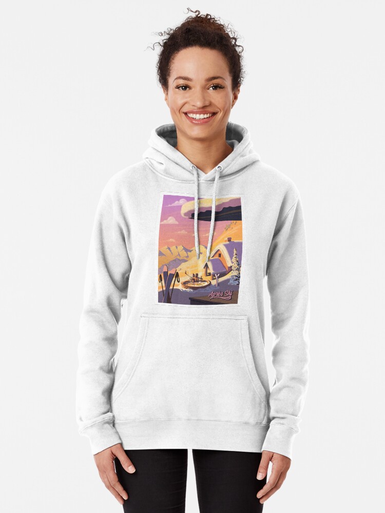 Thumbnail 2 of 5, Pullover Hoodie, Apres Ski Retro Winter Poster Art designed and sold by SFDesignstudio.