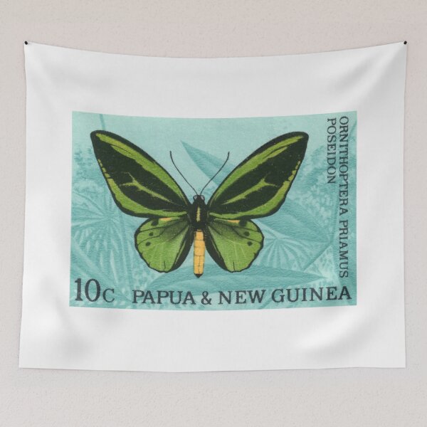 Artikelvorschau, 1966 PAPUA & NEUGUINEA Grüne Vogelflügel Schmetterling Briefmarke entworfen und verkauft von retrographics.
