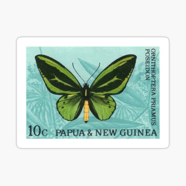 1966 Papua and New Guinea Butterfly Postage Stamps by Retro Graphics