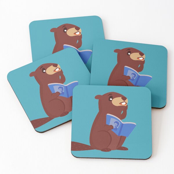 Item preview, Smart Nerdy Beaver Reading Books designed and sold by Cute and Funny Animal Art Designs.