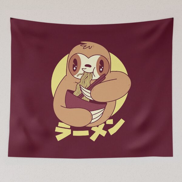 Item preview, Ramen Noodles Sloth designed and sold by Cute and Funny Animal Art Designs.