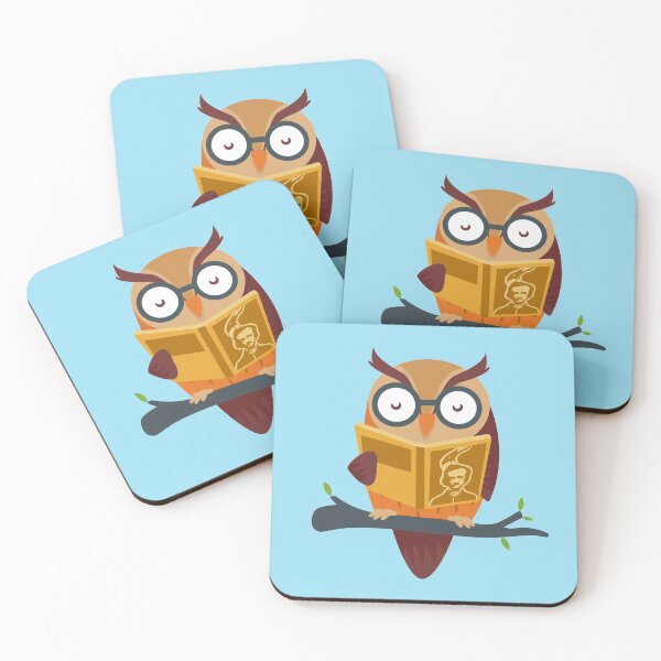 Item preview, Smart Nerdy Owl Reading Books designed and sold by Cute and Funny Animal Art Designs.
