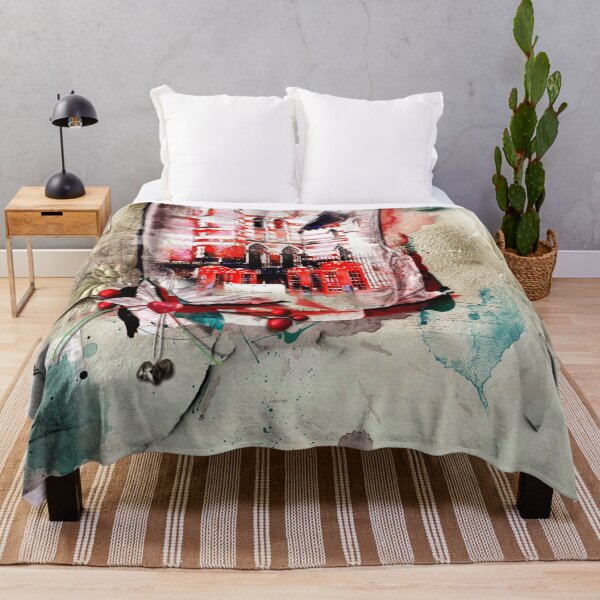London Telephone Box Throw Blanket