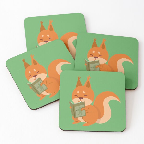Item preview, Smart Nerdy Squirrel Reading Books designed and sold by Cute and Funny Animal Art Designs.