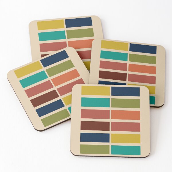 Item preview, Nelson Blocks II - Minimalist Midcentury Modern Geometric Abstract in Retro Mid Mod Colours on Beige designed and sold by kierkegaard.