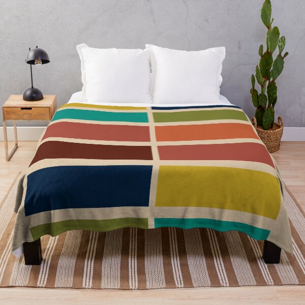 Item preview, Nelson Blocks II - Minimalist Midcentury Modern Geometric Abstract in Retro Mid Mod Colours on Beige designed and sold by kierkegaard.