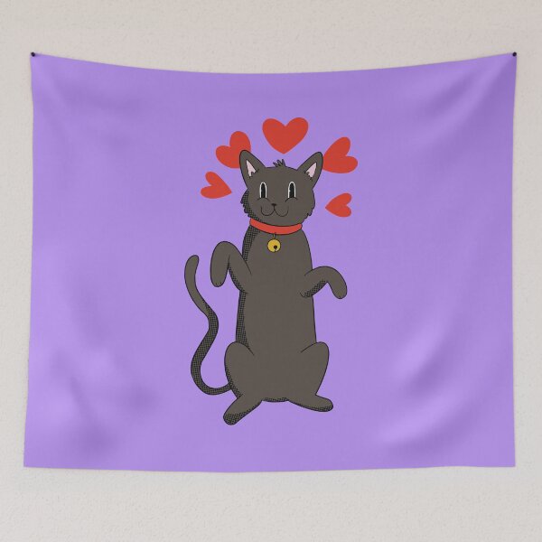 Artikelvorschau, Schwarze flauschige Bombay-Katze entworfen und verkauft von Cute and Funny Animal Art Designs.