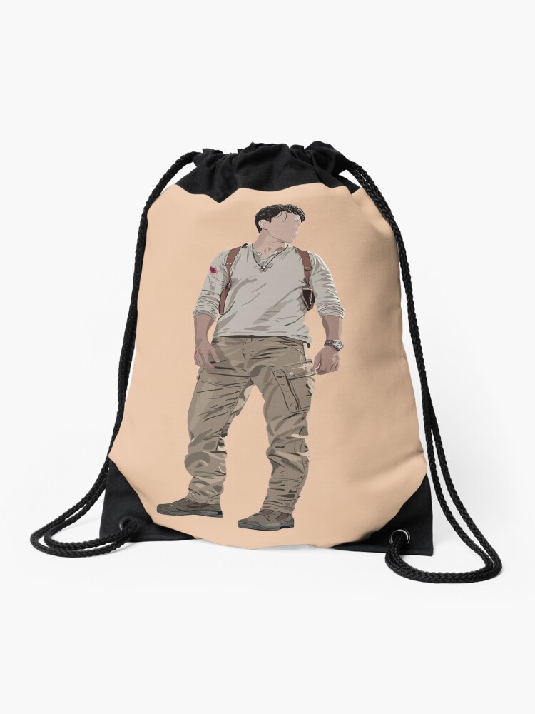 What backpack does Nathan Drake (Tom Holland) wear in Uncharted