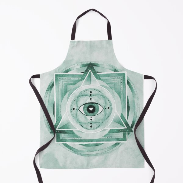 Item preview, Watercolor Sacred Geometry Eye Pyramid . GREEN . designed and sold by maruwatercolor.
