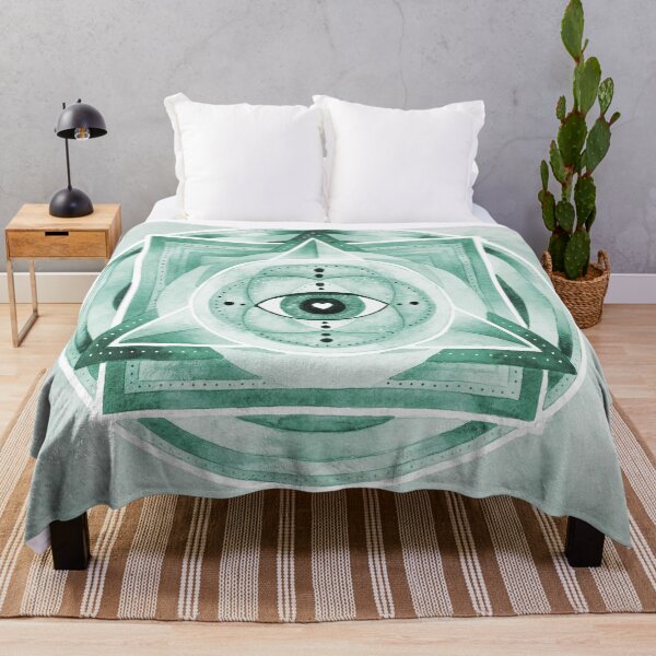 Item preview, Watercolor Sacred Geometry Eye Pyramid . GREEN . designed and sold by maruwatercolor.