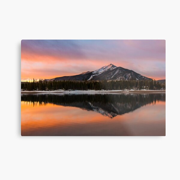 Dillon Lake, Frisco, Colorado in winter Metal Print