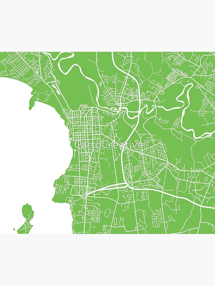 Discover Burlington, VT Map - Light Green Premium Matte Vertical Poster