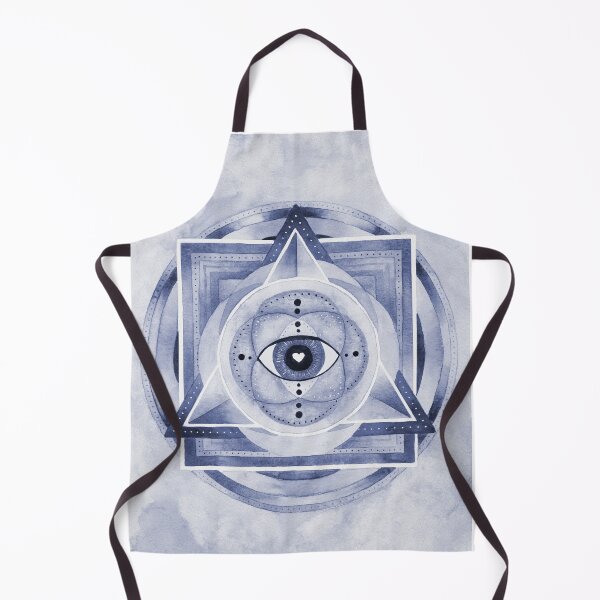 Item preview, Watercolor Sacred Geometry Eye Pyramid . Blue . designed and sold by maruwatercolor.