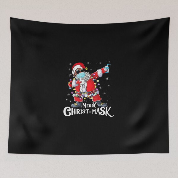 Item preview, Black African American Christmas Dabbing Santa Wearing Mask designed and sold by cadmanBoythorpe.