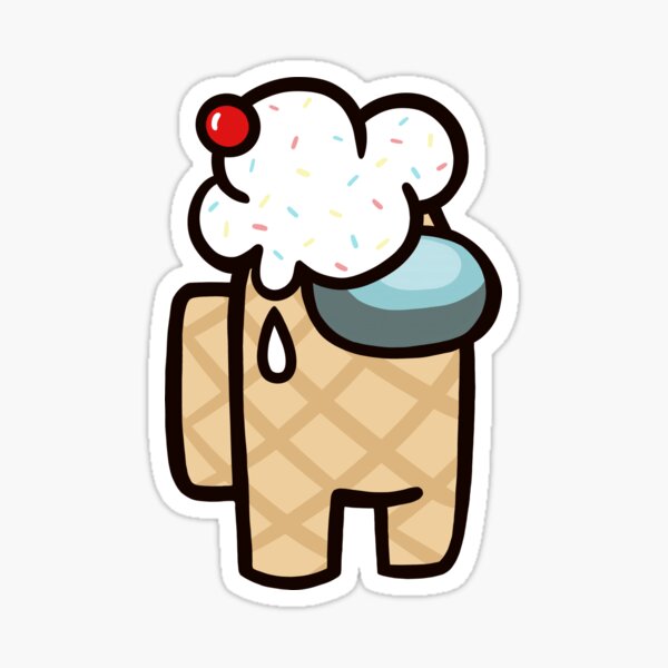 Cute Among Us Ice Cream Treat Sticker By Ichewsyou Redbubble