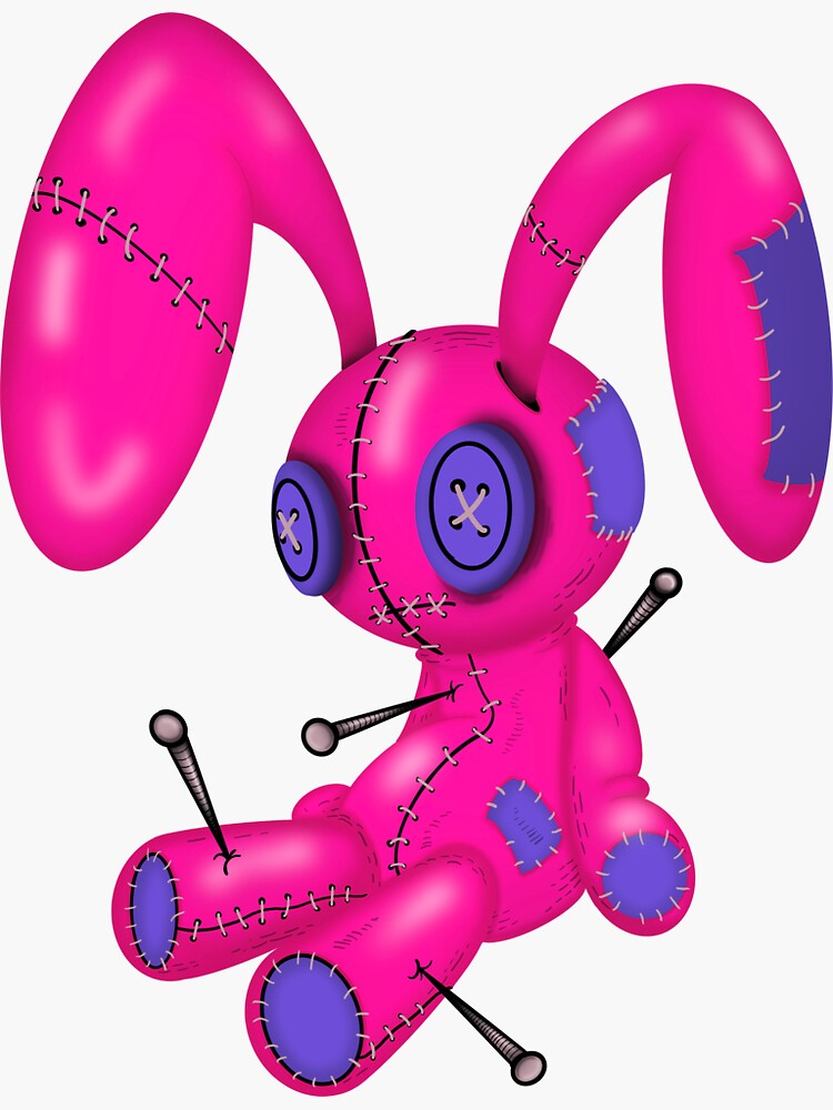 Cute N Creepy VOO-DOO BUNNY RABBIT Plush Doll, Pastel Goth