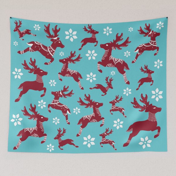 Item preview, Blue Christmas Reindeer Pattern designed and sold by Lady-Lilac.