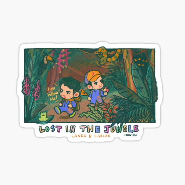 Vista previa del artículo con la obra «lando & carlos perdidos en la jungla», diseñado y vendido por hyonibee.