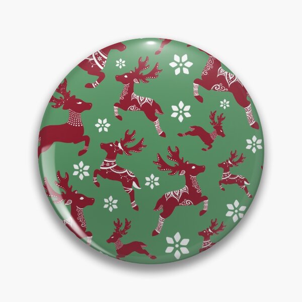 Item preview, Dark Green Christmas Reindeer Pattern designed and sold by Lady-Lilac.