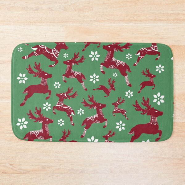 Item preview, Dark Green Christmas Reindeer Pattern designed and sold by Lady-Lilac.