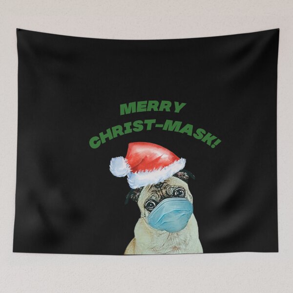 Item preview, Merry Christmask, Funny Holiday Design for Dog Lovers and Pug Moms designed and sold by Lizzie May.