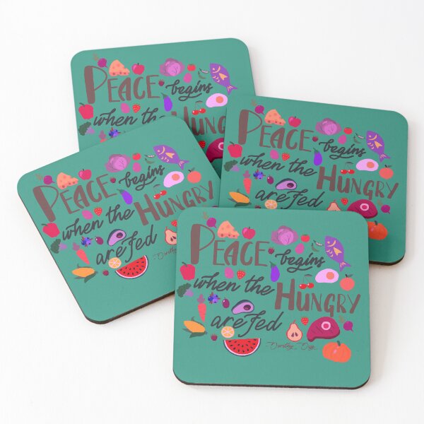 Item preview, DONATE Peace Begins When the Hungry are Fed Quote - Berry designed and sold by Emily Boynton.