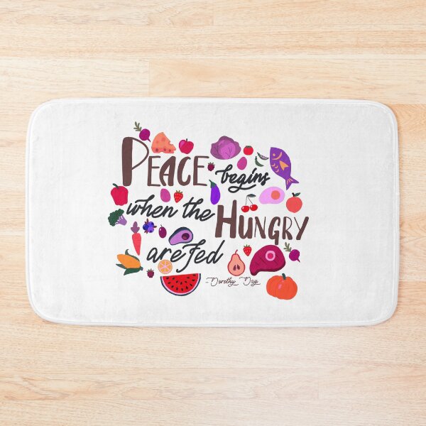 Item preview, DONATE Peace Begins When the Hungry are Fed Quote - Berry designed and sold by Emily Boynton.