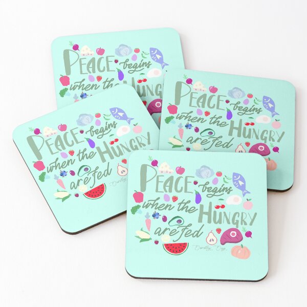 Item preview, DONATE Peace Begins When the Hungry are Fed Quote - Pastel designed and sold by Emily Boynton.