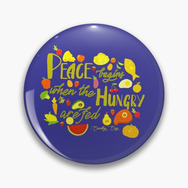 Item preview, DONATE Peace Begins When the Hungry are Fed Quote - Yellow/Green designed and sold by Emily Boynton.