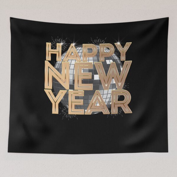 Item preview, Happy New Year Retro NYE Disco Retro Party - Black designed and sold by johnta17.