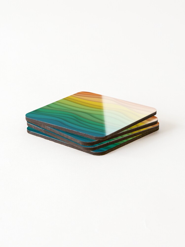 Thumbnail 4 of 5, Coasters (Set of 4), MultiColor Wave designed and sold by simpleones.