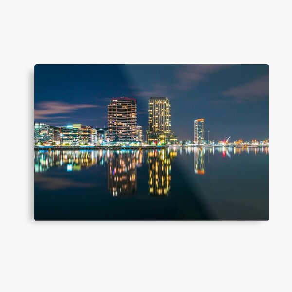 City Architecture Reflection at Night Metal Print