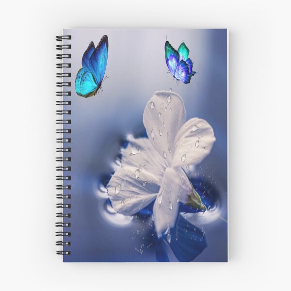 Item preview, Wet White Flower And Blue Butterfly designed and sold by zoe316.