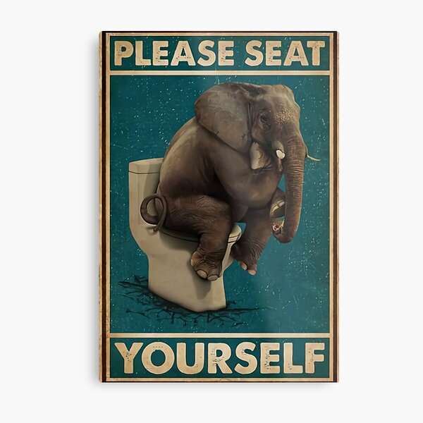 elephant shit down in the toilet Metal Print