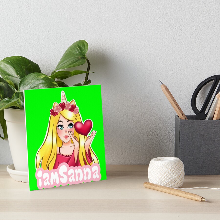 Iamsanna Loves Unicorns Neon Green Art Board Print By Totkisha1