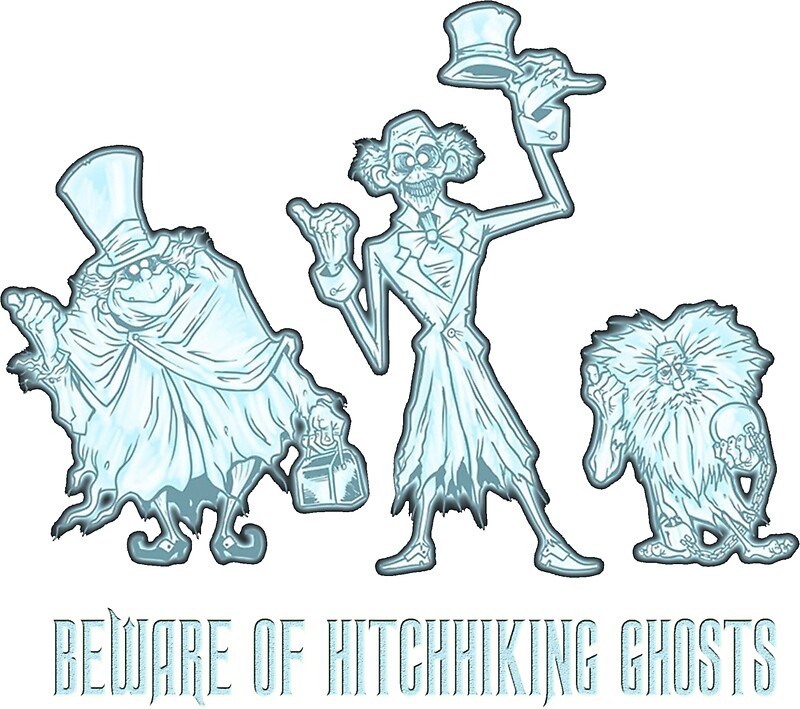 "Haunted Mansion Beware of Hitchhiking Ghosts" Stickers by Jacob King