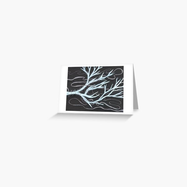 Silver Ribbon Branch Greeting Card
