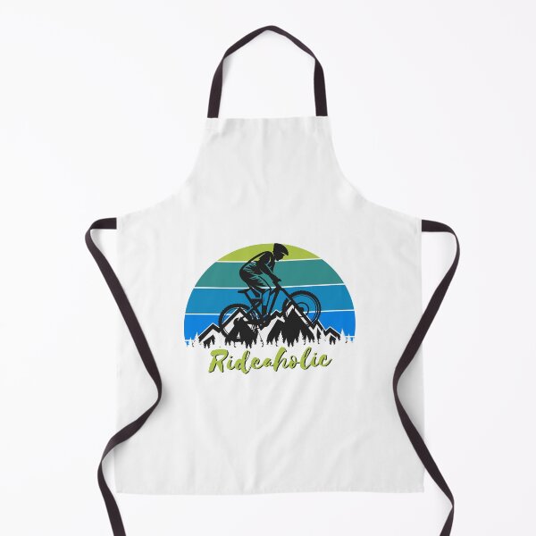 Item preview, Rideaholic mountainbiker on blue green retro sunset designed and sold by portrait4you.