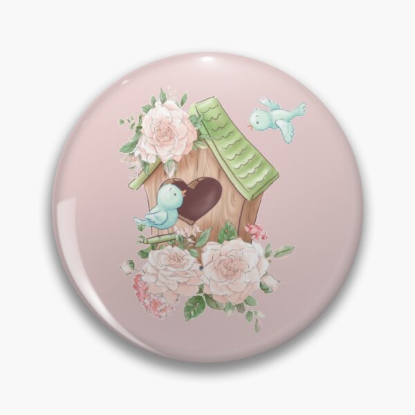Item preview, Watercolor Birdhouse with Roses designed and sold by dplachkinova.