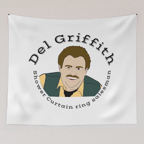 Item preview, Del Griffith shower curtain ring salesman  designed and sold by froggyleggs.