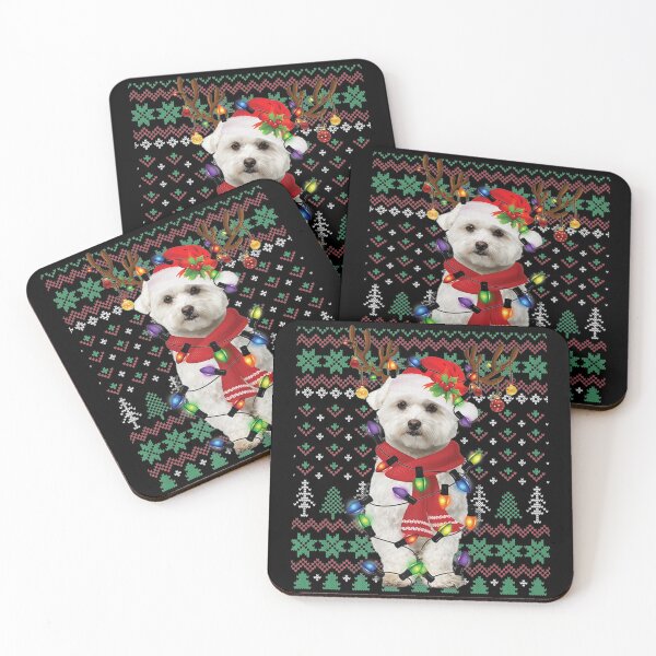 Item preview, Christmas Lights Bichon Frise Reindeer Santa Ugly Sweater designed and sold by EmilyPippin.