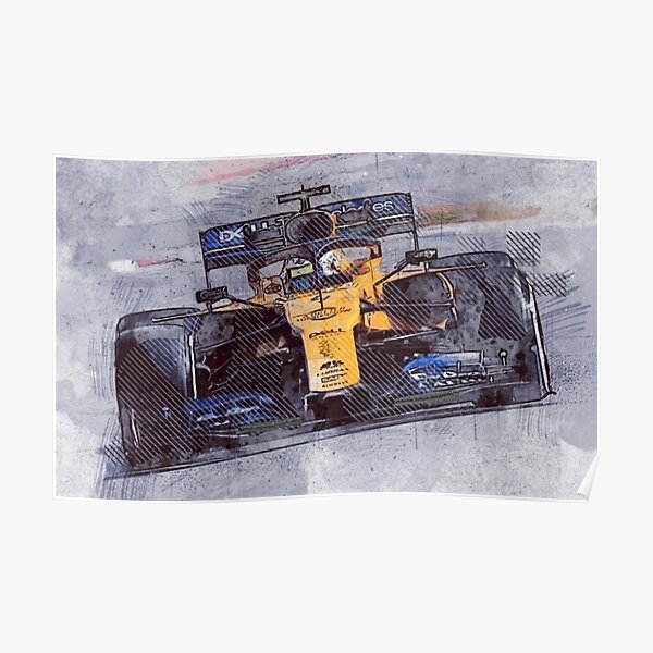 Art de papier de formule 1 Lando Norris McLaren Poster