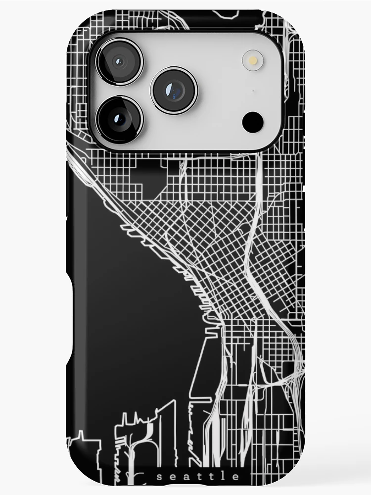 Thumbnail 1 of 4, iPhone Case, Seattle Map designed and sold by RuumService.