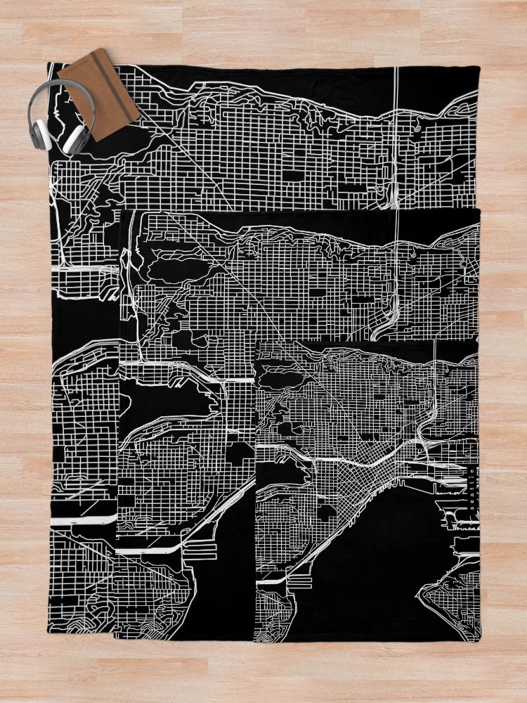 Thumbnail 5 of 6, Throw Blanket, Seattle Map designed and sold by RuumService.