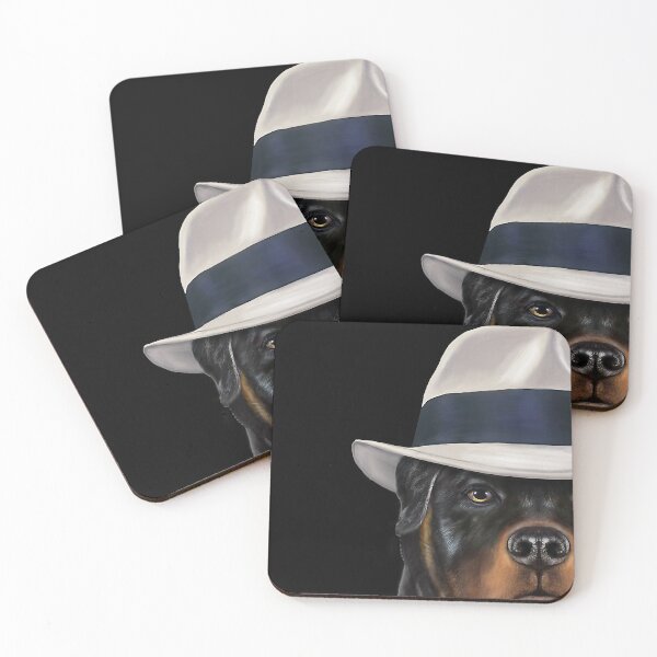 Item preview, Rottweiler Dog wearing Fedora Hat designed and sold by MarkHudson78.