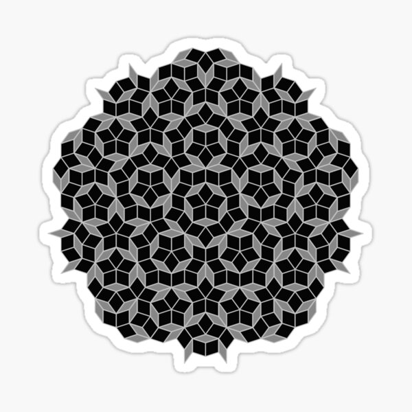 Aperiodic tiling - Black and Silver Sticker