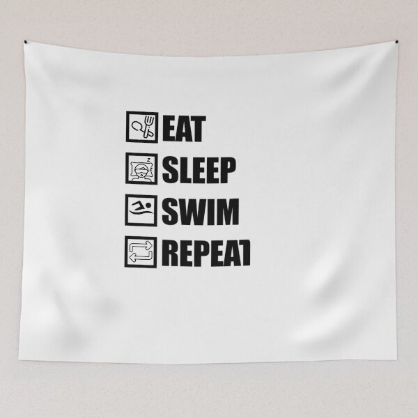 Aperçu de l'œuvre eat sleep swim repeat créée et vendue par NicyShopy.