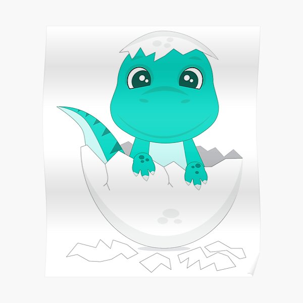 Dinosaur Hatching Egg Posters Redbubble
